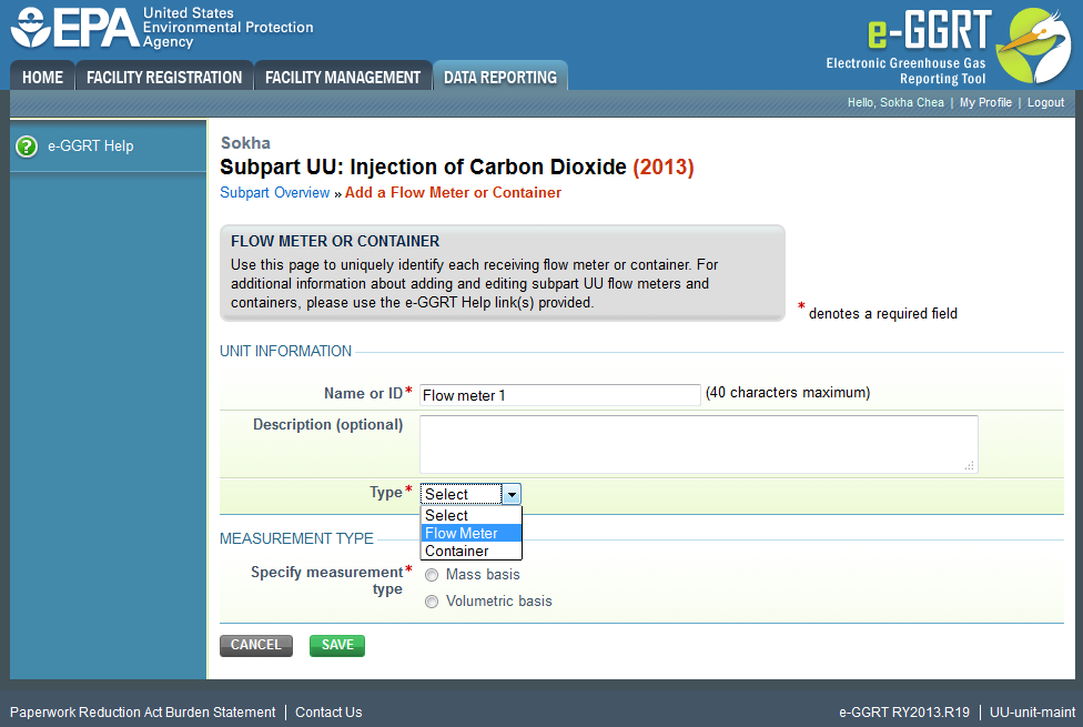 Subpart UU: Step 2 - Unit is volumetric or mass-based